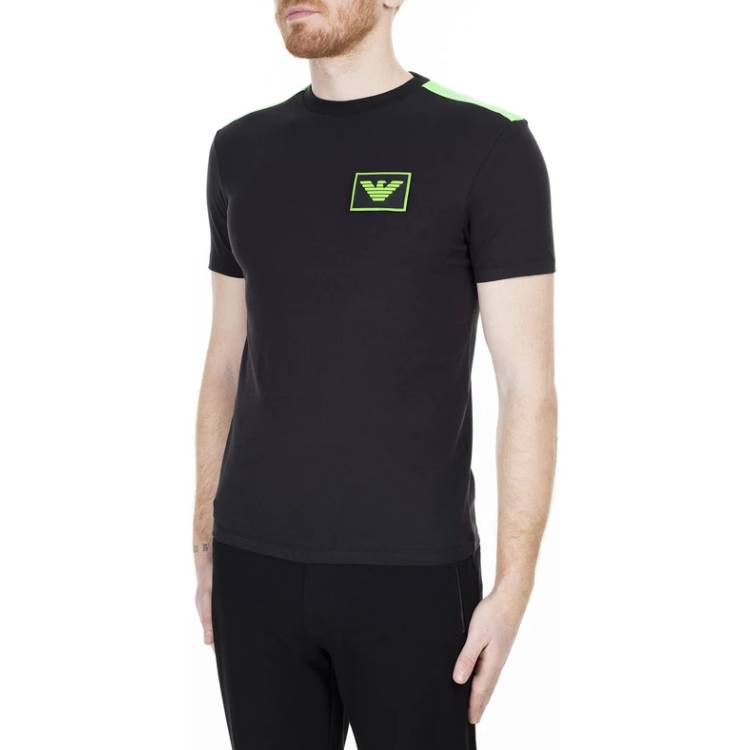 EMPORIO ARMANI Black Crew Neck T-Shirt with Shiny Eagle Logo 3H1T70-1J37Z-0999 圖 6