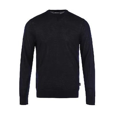 EMPORIO ARMANI Black Crewneck Knit Pullover Sweatshirt SS21. 8N1MUV-1MJWZ-0999