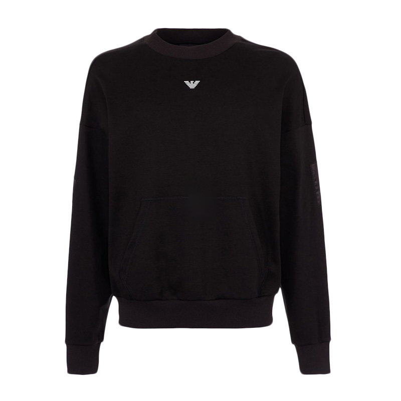 Emporio Armani Black Crewneck Logo Sweatshirt Long Sleeve 3G1M96-JSQZ-0999