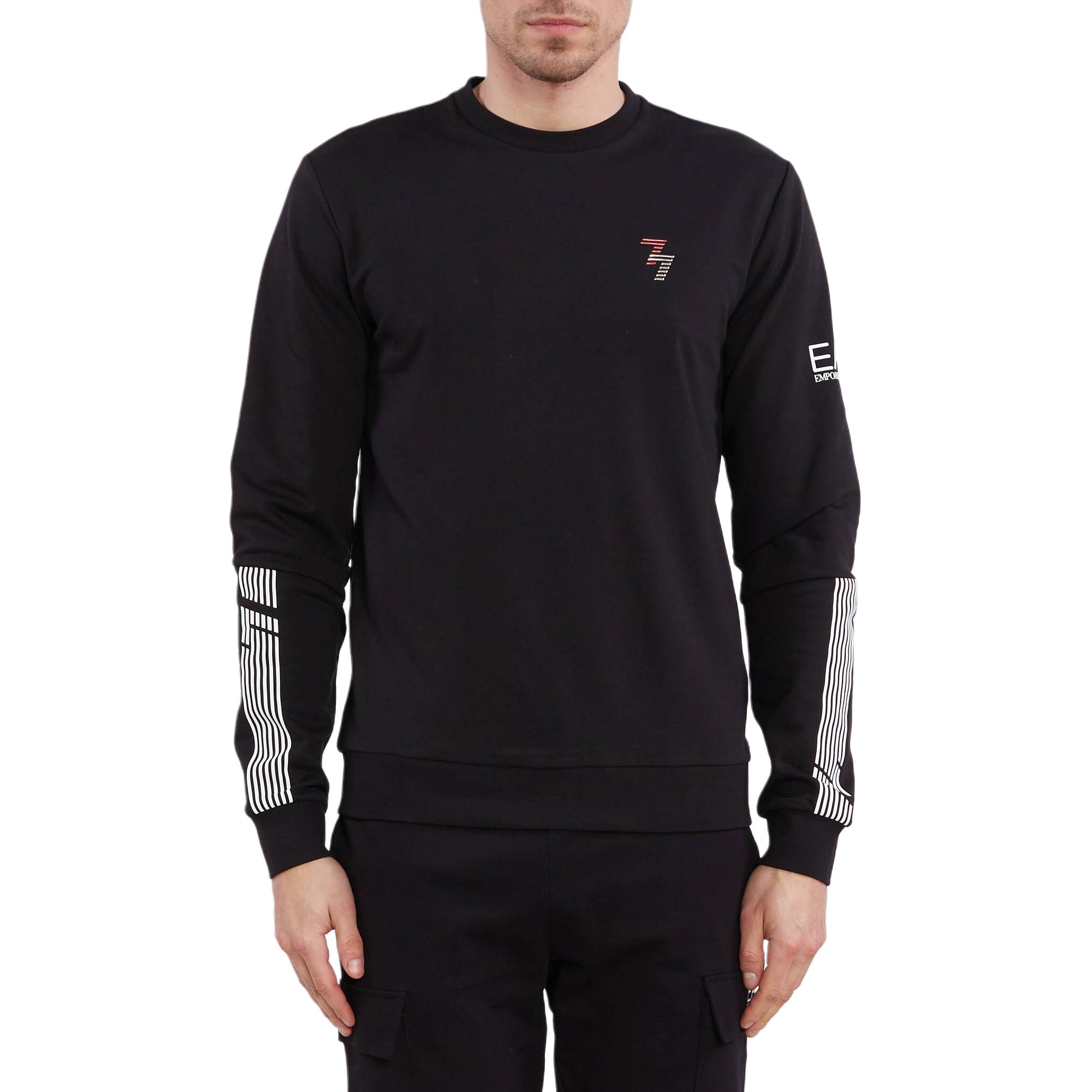 Emporio Armani Black Crewneck Loose-Fit Long-Sleeve Sweatshirt 3RPM06-PJLIZ-1200