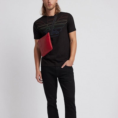 エンポリオアルマーニ ブラック クルーネック 半袖 Tシャツ 3G1TM6-1JQXZ-F059 Details for エンポリオアルマーニ ブラック クルーネック 半袖 Tシャツ 3G1TM6-1JQXZ-F059