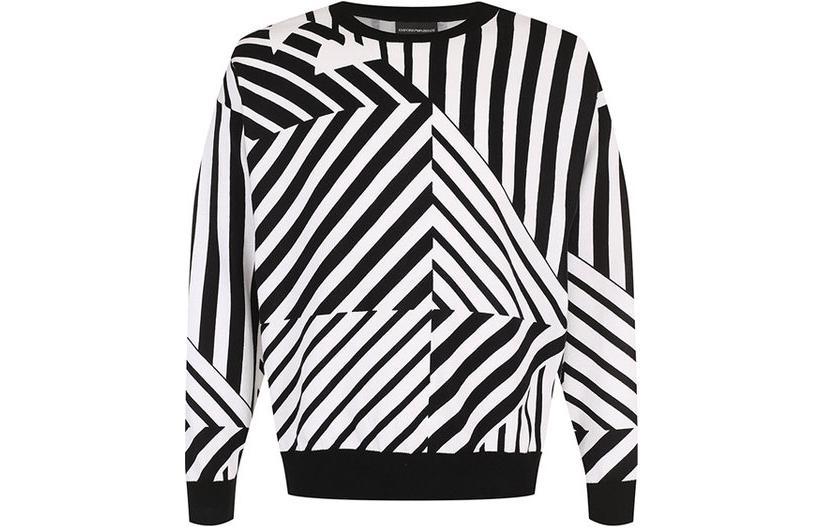 Emporio Armani Black Crewneck Striped Pullover Sweatshirt 3Z1MYA-1MRSZ-F001 圖 2