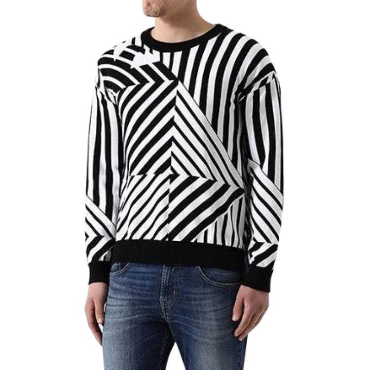 Emporio Armani Black Crewneck Striped Pullover Sweatshirt 3Z1MYA-1MRSZ-F001 圖 4