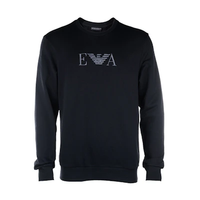 Emporio Armani Black Crewneck Sweatshirt with Embroidered Eagle Logo 111785-0A571-00020