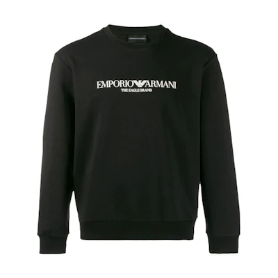 Emporio Armani Black Crewneck Sweatshirt with Letter Print. 8N1ME8-J04Z-0999
