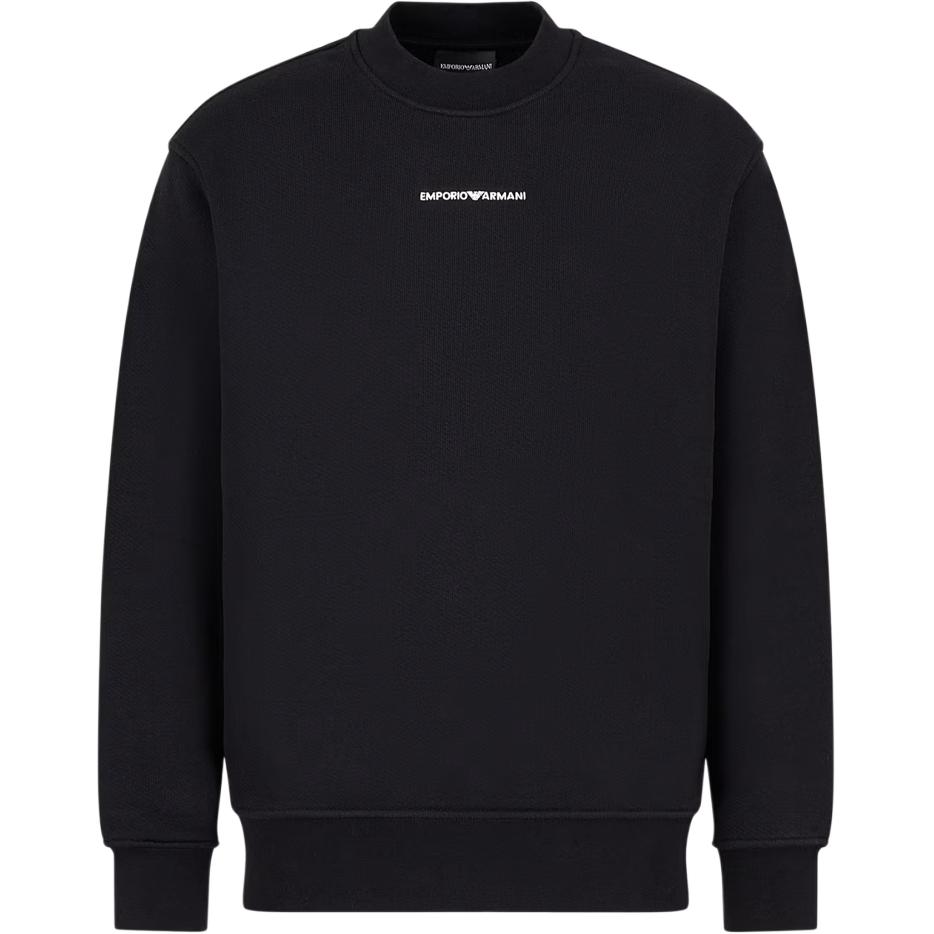 Emporio Armani Black Crewneck Sweatshirt with Letter Print Design 3D1MEC-1JODZ-10033