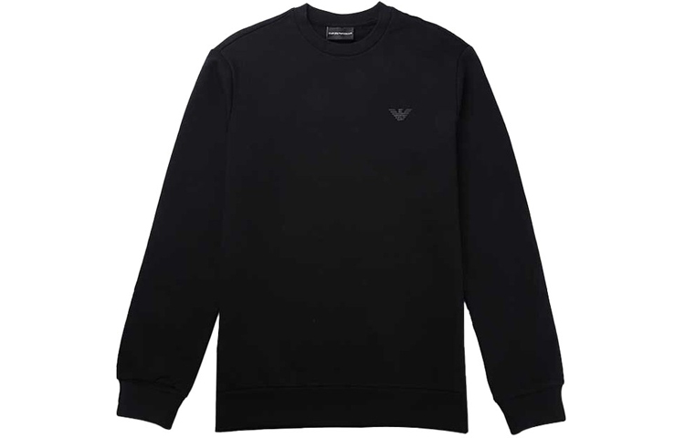 Emporio Armani Black Crewneck Sweatshirt with Logo Patch 8N1M16-1J07Z-0999