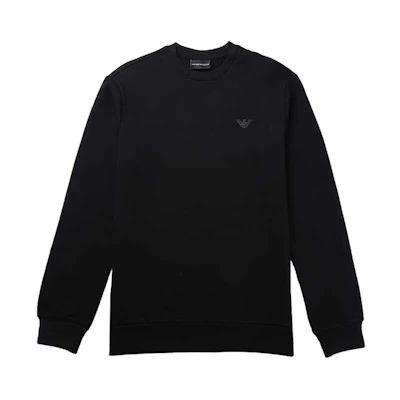 Emporio Armani Black Crewneck Sweatshirt with Logo Patch 8N1M16-1J07Z-0999