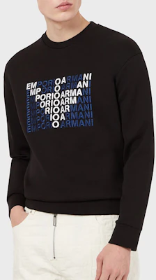 安普里奥·阿玛尼黑色印花标志圆领卫衣 6K1M62-1JHSZ-0999 Shop 安普里奥·阿玛尼黑色印花标志圆领卫衣 6K1M62-1JHSZ-0999