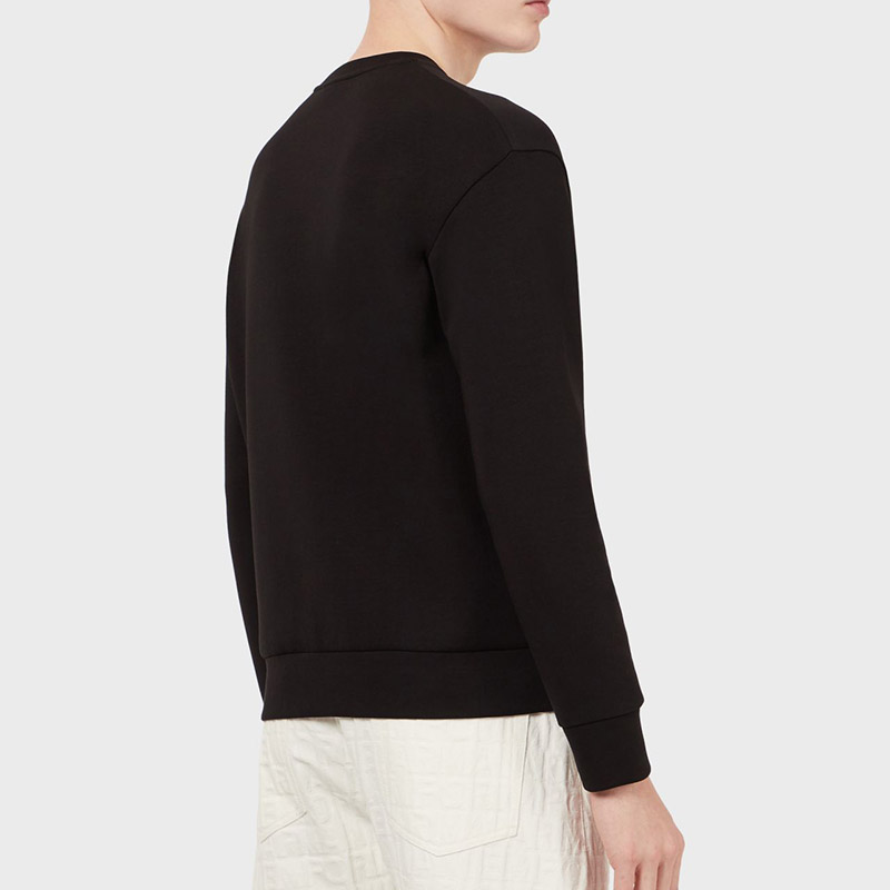 Purchase 安普里奥·阿玛尼黑色印花标志圆领卫衣 6K1M62-1JHSZ-0999