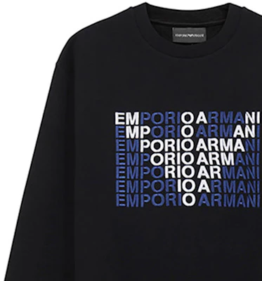 安普里奥·阿玛尼黑色印花标志圆领卫衣 6K1M62-1JHSZ-0999 Details for 安普里奥·阿玛尼黑色印花标志圆领卫衣 6K1M62-1JHSZ-0999