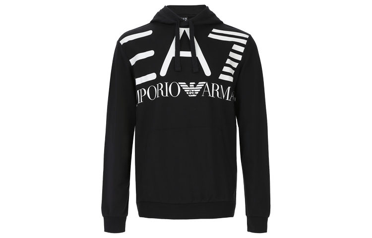 Emporio Armani Black Drawstring Hooded Sweatshirt Hoodie 6LPM52PJFGZ