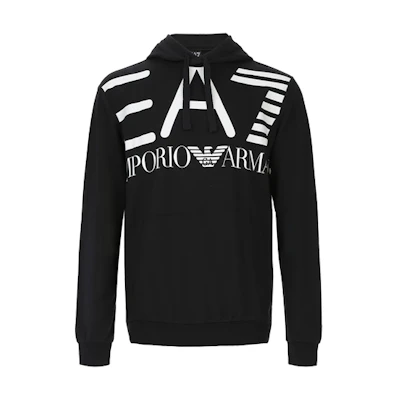 Emporio Armani Black Drawstring Hooded Sweatshirt Hoodie 6LPM52PJFGZ