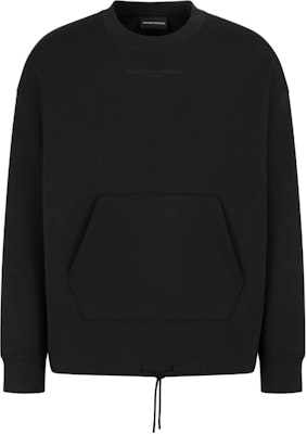 EMPORIO ARMANI Black Embroidered Logo Crewneck Sweatshirt FW24. 6D1MC1-1JRRZ-0999 Buy EMPORIO ARMANI Black Embroidered Logo Crewneck Sweatshirt FW24. 6D1MC1-1JRRZ-0999