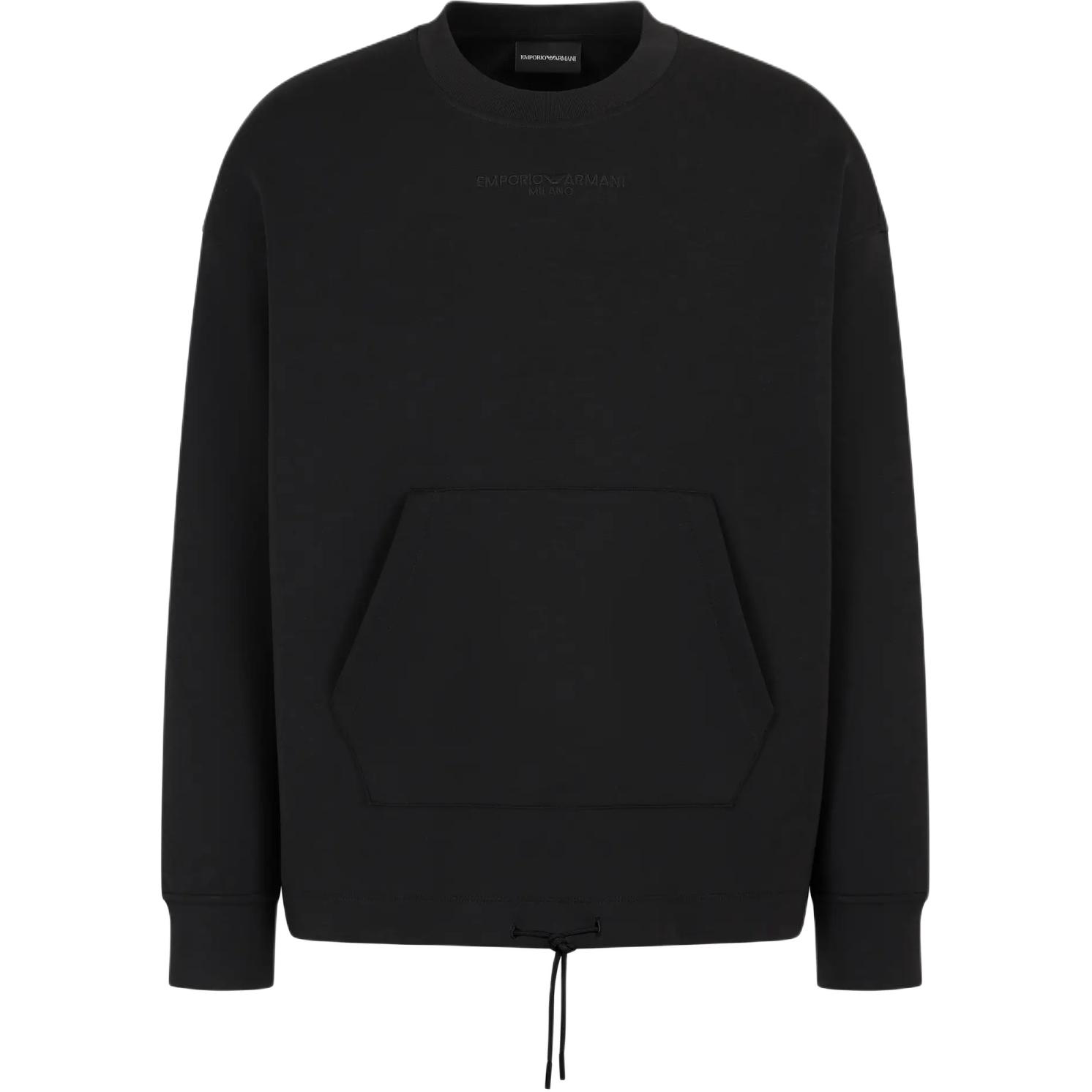 Order EMPORIO ARMANI Black Embroidered Logo Crewneck Sweatshirt  FW24. 6D1MC1-1JRRZ-0999