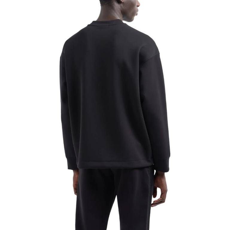 Purchase EMPORIO ARMANI Black Embroidered Logo Crewneck Sweatshirt  FW24. 6D1MC1-1JRRZ-0999