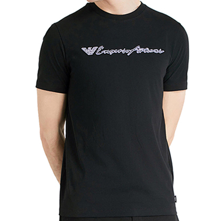 Emporio Armani Black Embroidered Short Sleeve T-Shirt 3Z1T96-1J00Z-0999 圖 4