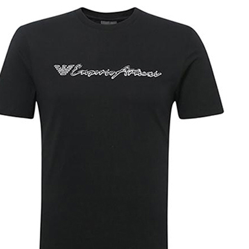 Emporio Armani Black Embroidered Short Sleeve T-Shirt 3Z1T96-1J00Z-0999 圖 7