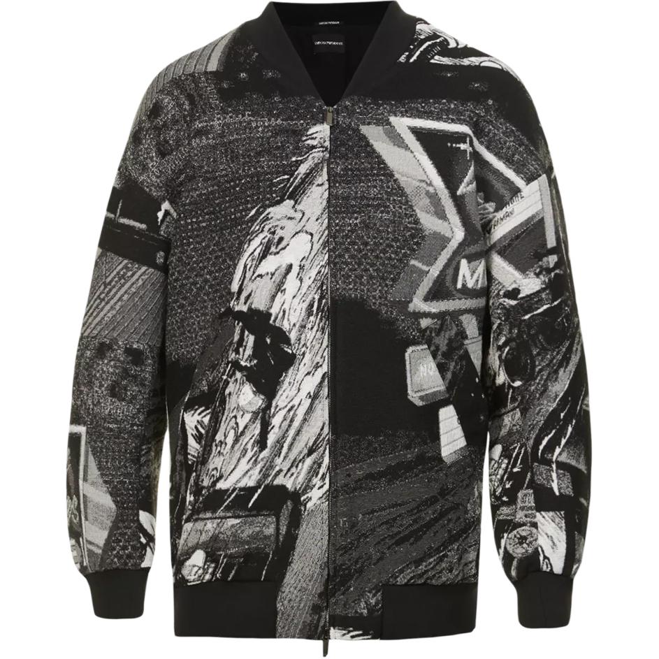Emporio Armani Black Graphic Print Long Sleeve Jacket I1R420-I1019-991