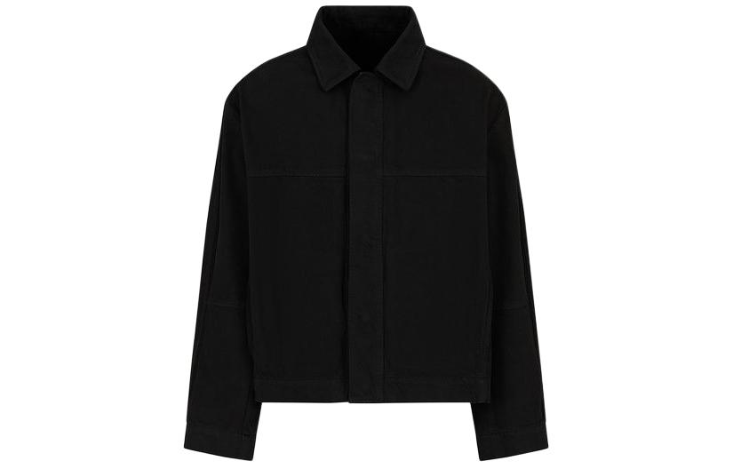 Emporio Armani Black Hidden Closure Jacket with Back Logo Print 3D1B8R-1K2HZ-10999