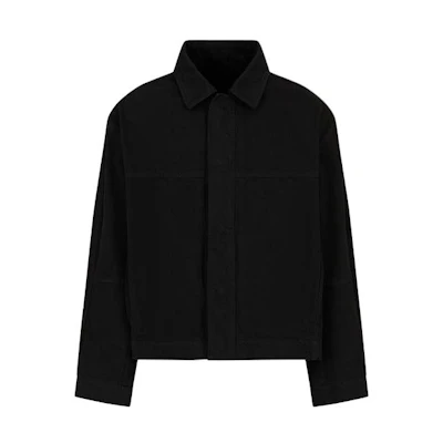 Emporio Armani Black Hidden Closure Jacket with Back Logo Print 3D1B8R-1K2HZ-10999