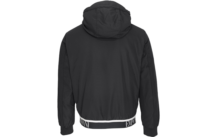 Emporio Armani Black Hooded Cotton Jacket with Hem Logo 6H1BL6-1NYAZ-0999 圖 3