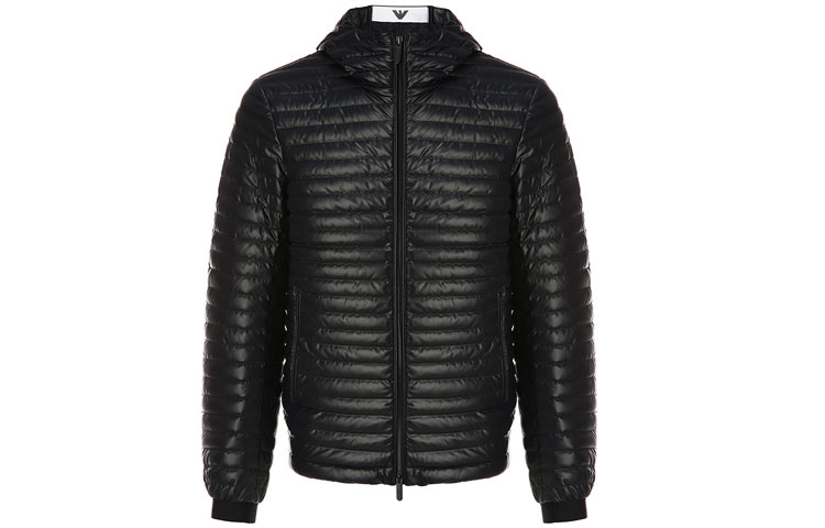 Order エンポリオアルマーニ ブラック フード付き ダウンジャケット 6G1B99-1NPYZ-0999