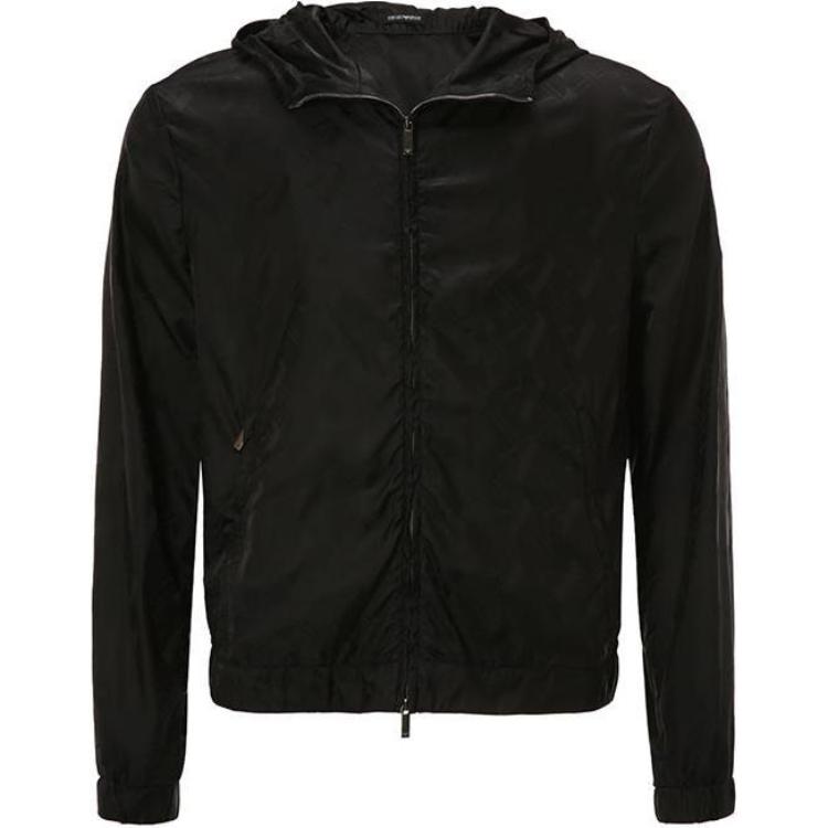 Emporio Armani Black Hooded Zip-Up Casual Jacket A1R410-A1360-999