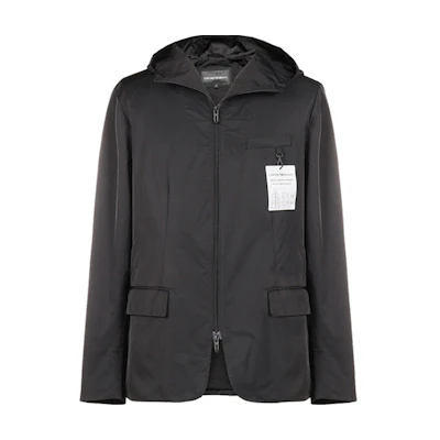 Emporio Armani Black Hooded Zip-Up Jacket 6H1BP1-1NCDZ-0999