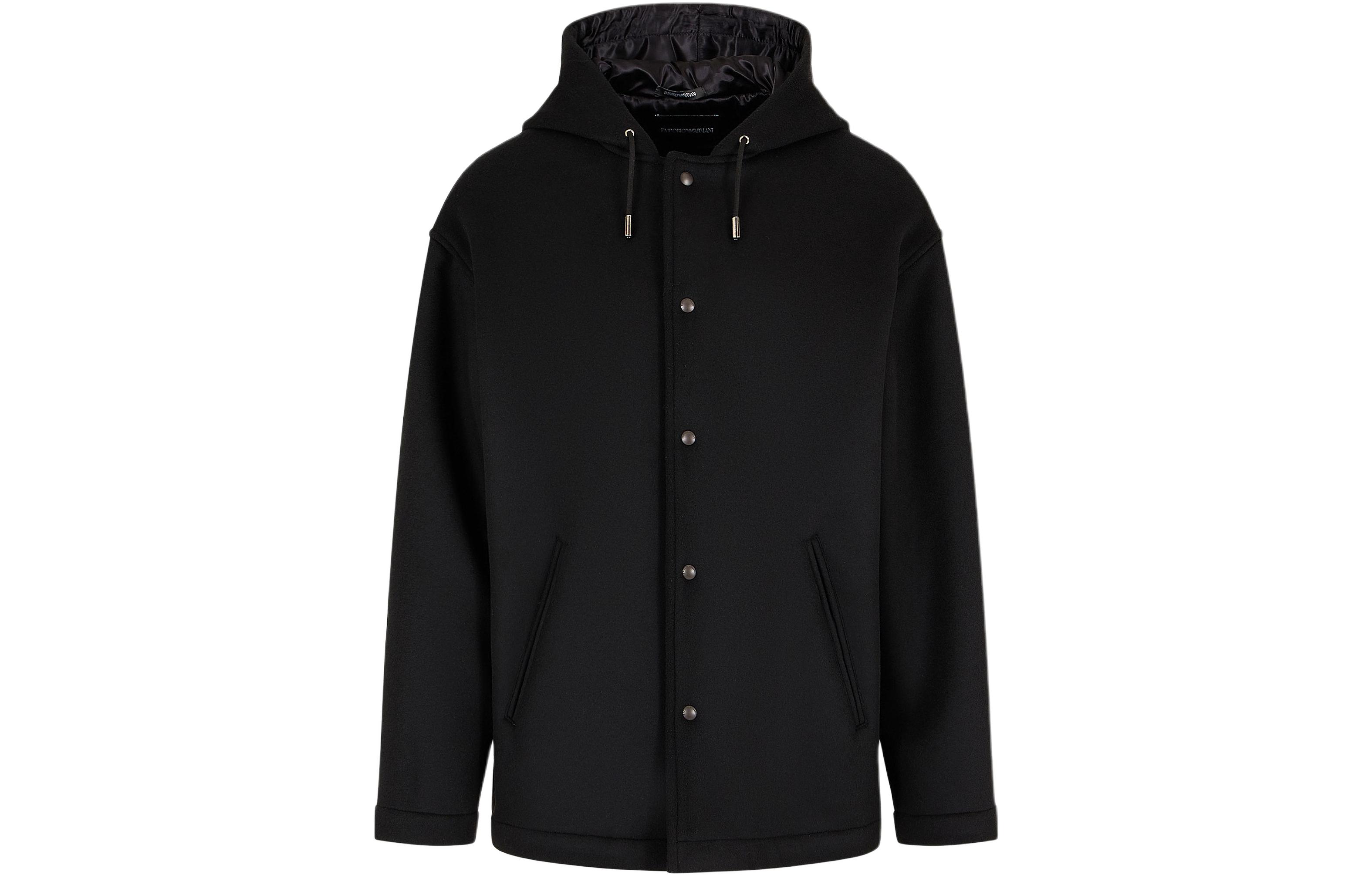 Emporio Armani Black Hooded Zip-Up Jacket with Pockets E31R23-F1928-1999