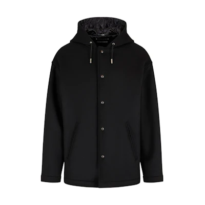 Emporio Armani Black Hooded Zip-Up Jacket with Pockets E31R23-F1928-1999