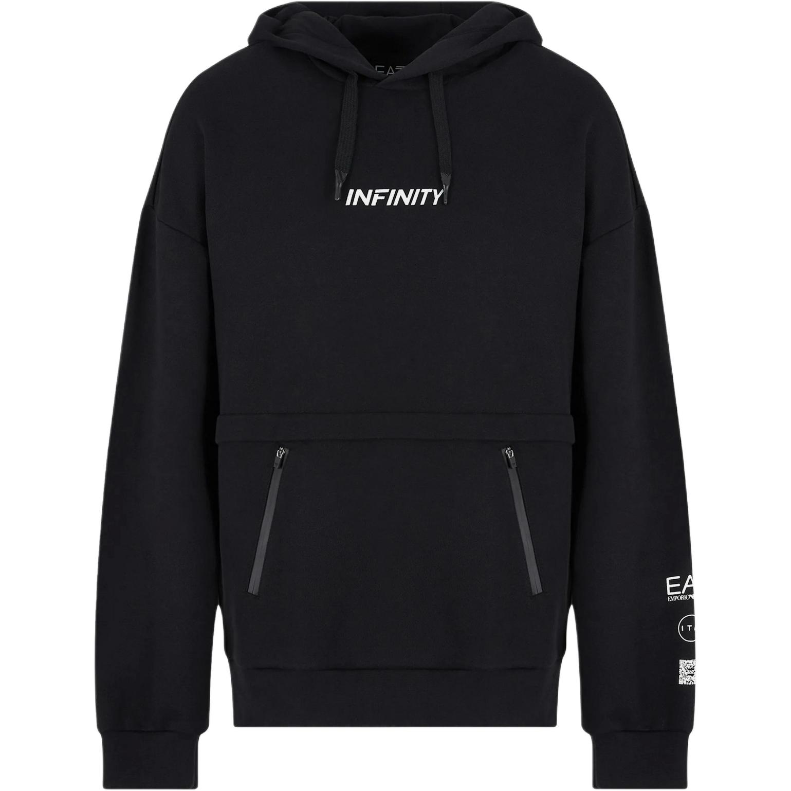 Emporio Armani Black Hoodie Long-Sleeve Sweatshirt 3DPM26-PJSAZ-1200