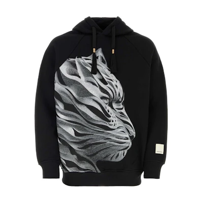 Emporio Armani Black Hoodie with Animal Print Design 3D1MFL-1JSFZ-0999