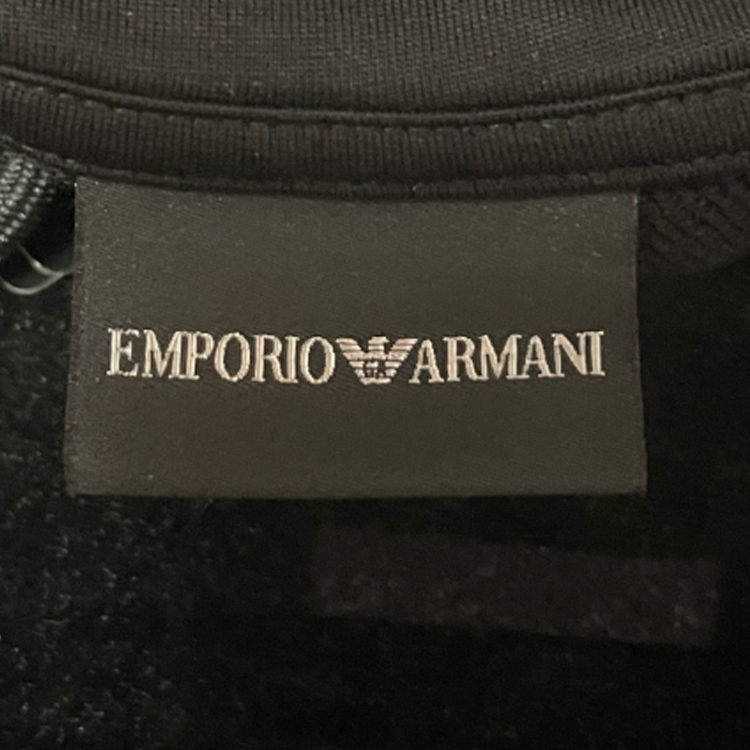 Sizing Emporio Armani Hoodie Hitam dengan Rekaan Tampalan Beruang 6G1MD8-1J36Z-0999