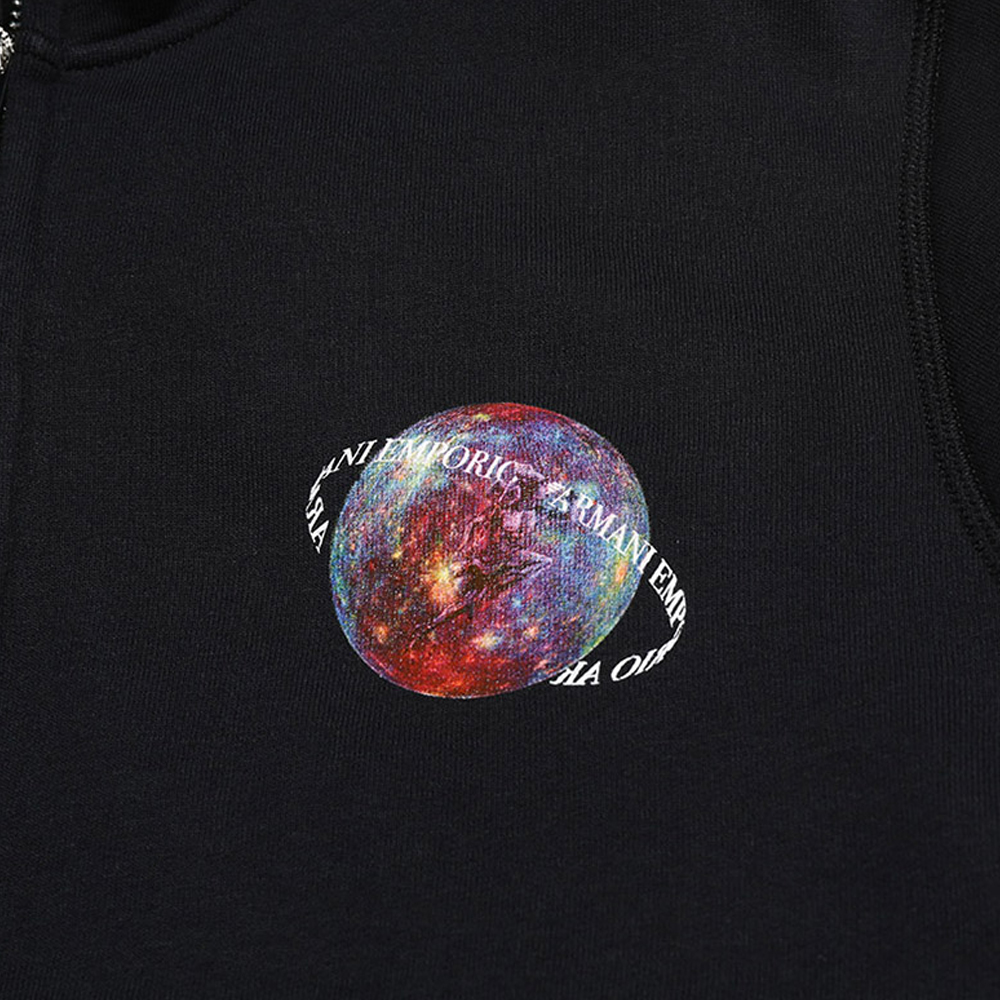 EMPORIO ARMANI Black Hoodie with Dragon Print and Fleece Lining. 6K1B8P-1JM3Z-0011 圖 7