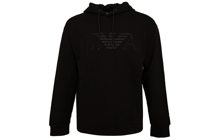 Emporio Armani Black Hoodie with Eagle Logo 6G1MG5-1J36Z-0999