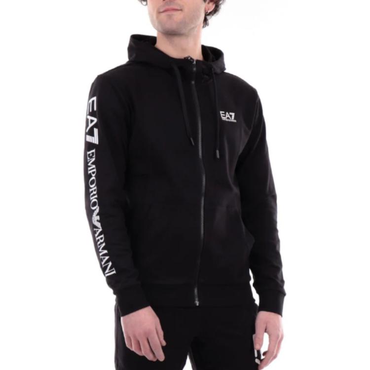 Order Emporio Armani Hoodie Hitam dengan Cetakan Huruf dan Zip 8NPM13-PJ05Z-1200