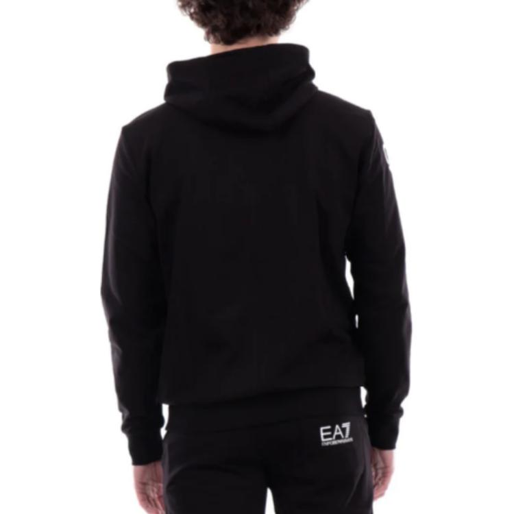 Lookbook Emporio Armani Hoodie Hitam dengan Cetakan Huruf dan Zip 8NPM13-PJ05Z-1200