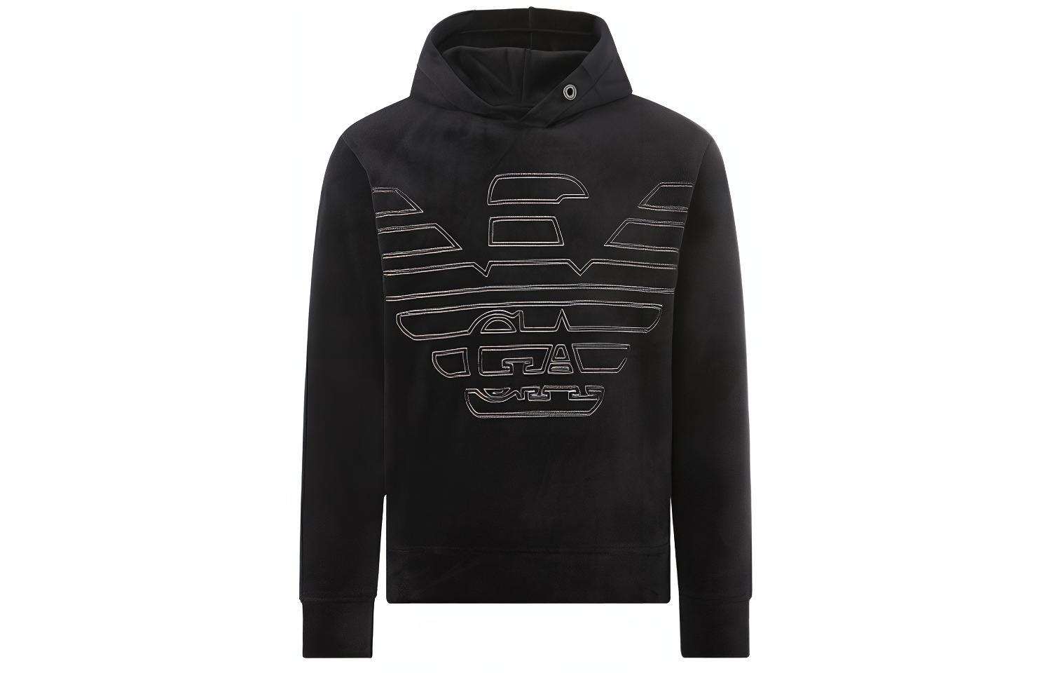 Emporio Armani Black Hoodie with Logo Graphic Print 6H1MB1-1JDVZ-0999