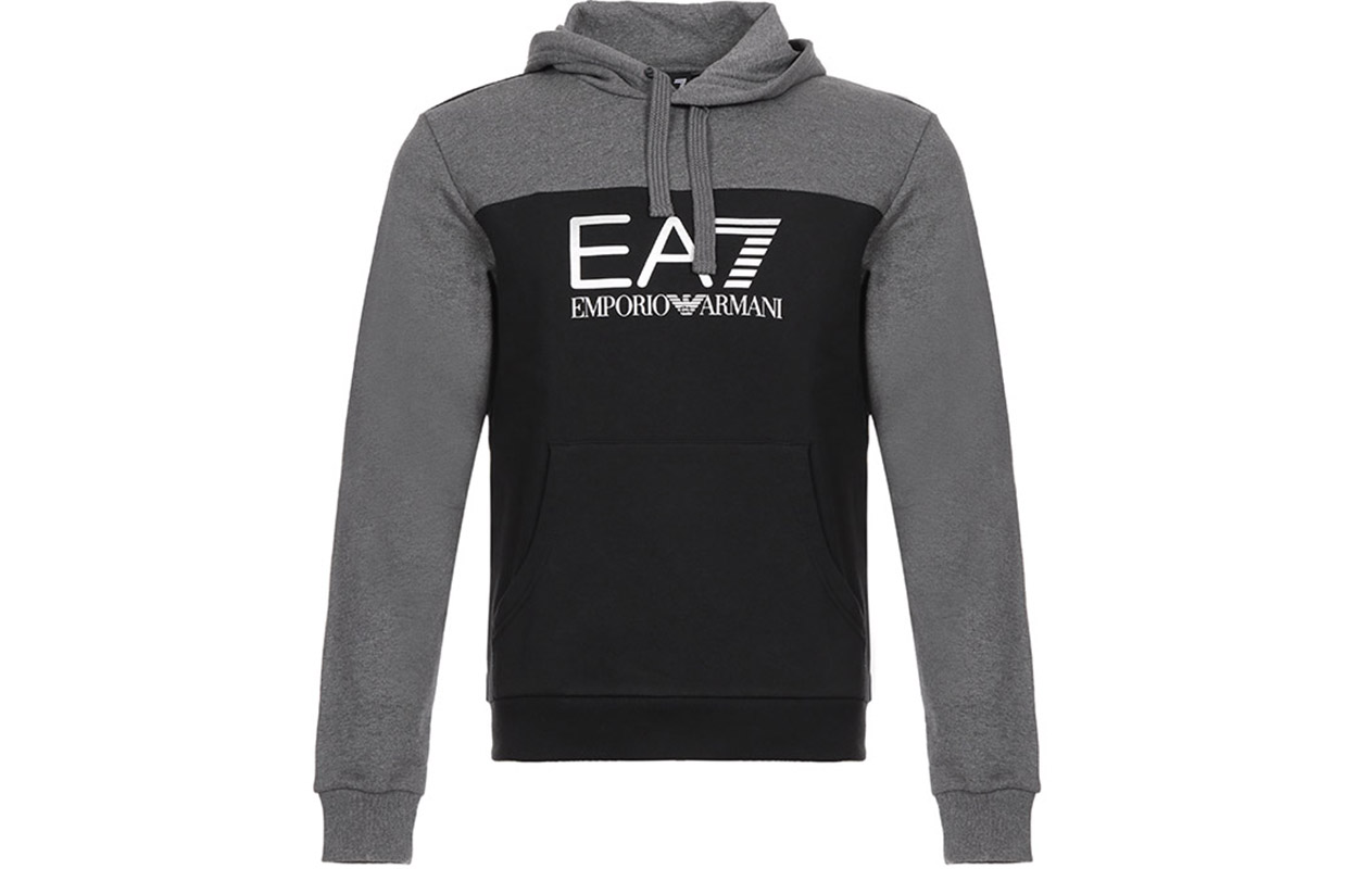 Emporio Armani Black Hoodie with Logo Print 6ZPM38-PJ07Z-1200