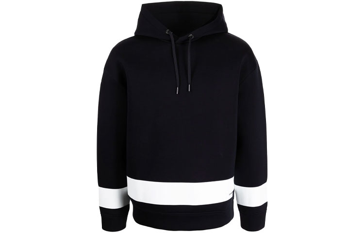 Emporio Armani Black Hoodie with Striped Trim 6K1MA41-JUWZ-0920