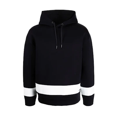 Emporio Armani Black Hoodie with Striped Trim 6K1MA41-JUWZ-0920