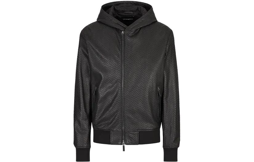 Emporio Armani Black Hoodie Zip-Up Jacket Casual Outerwear D41R81-D1P81-1999