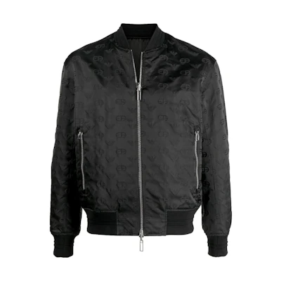 Emporio Armani Black Jacket with Embroidered Logo Decor 3L1BA5-1NCKZ-0059