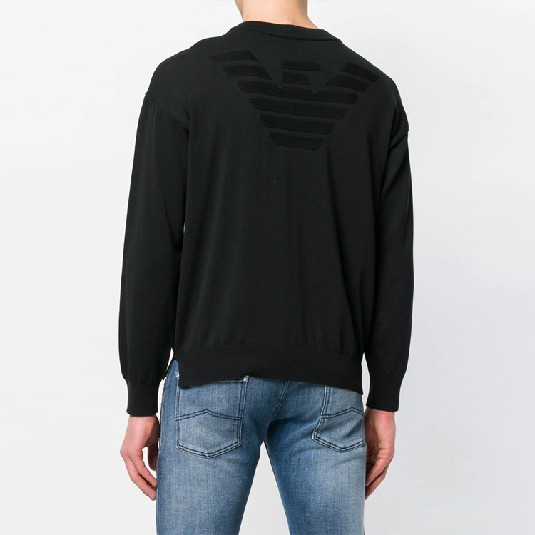 Shop Emporio Armani 黑色針織套頭毛衣 3Z1MY2-1MRPZ-0999