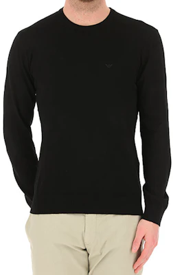 Emporio Armani Black Knit Pullover Sweater 8N1MA1-1MPQZ-0999 Shop Emporio Armani Black Knit Pullover Sweater 8N1MA1-1MPQZ-0999