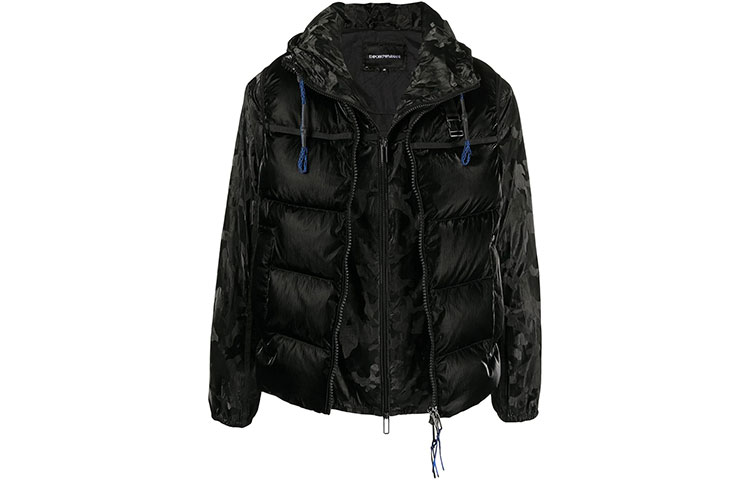 Order EMPORIO ARMANI 黑色迷彩羽绒夹克 休闲款 3K1BR8-1NZIZ-F026