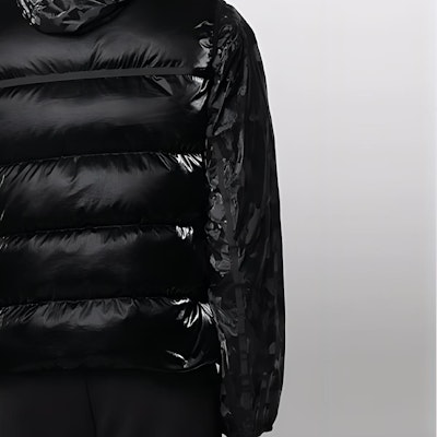 EMPORIO ARMANI 黑色迷彩羽绒夹克 休闲款 3K1BR8-1NZIZ-F026 Sizing EMPORIO ARMANI 黑色迷彩羽绒夹克 休闲款 3K1BR8-1NZIZ-F026