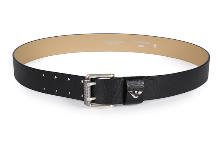 Purchase 安普里奥·阿玛尼黑色皮带，可调针扣，标志牌，宽3.8厘米 Y4S079-YAQ2G-81072