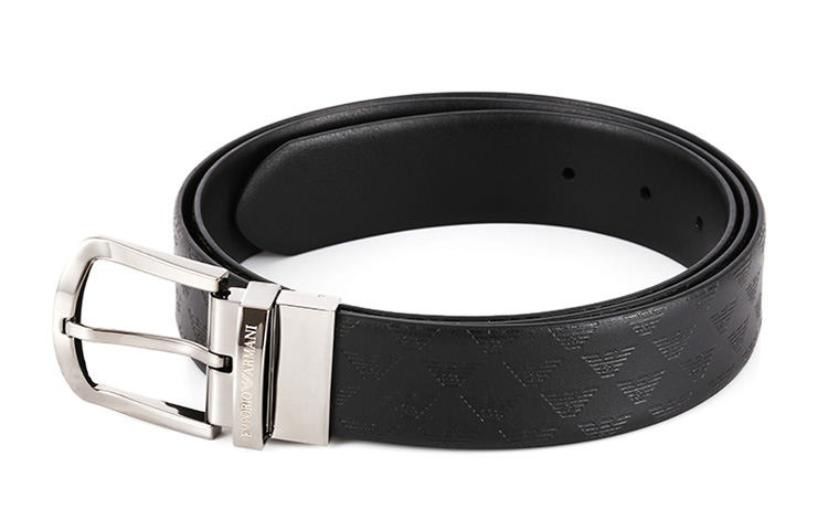 Shop Emporio Armani 黑色皮带，简约商务风格，宽3.5cm。 Y4S074YKL2J88001